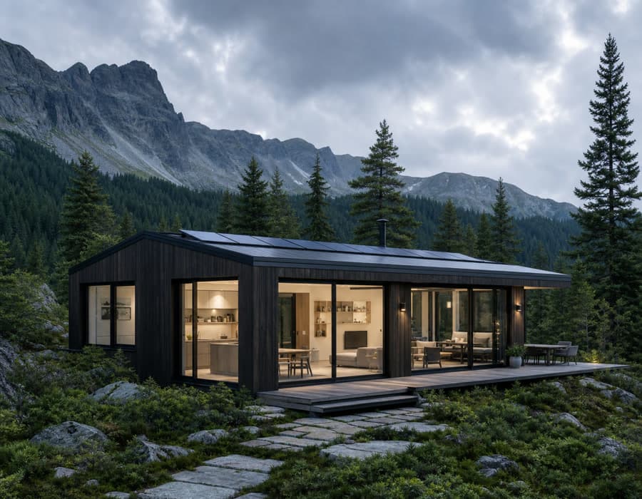 Premium cabin in de natuur — STRAVIK smart living systeem