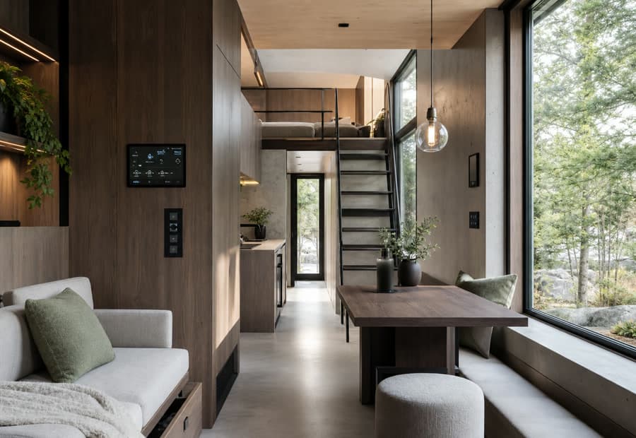 Compact interieur met slimme technische installatie